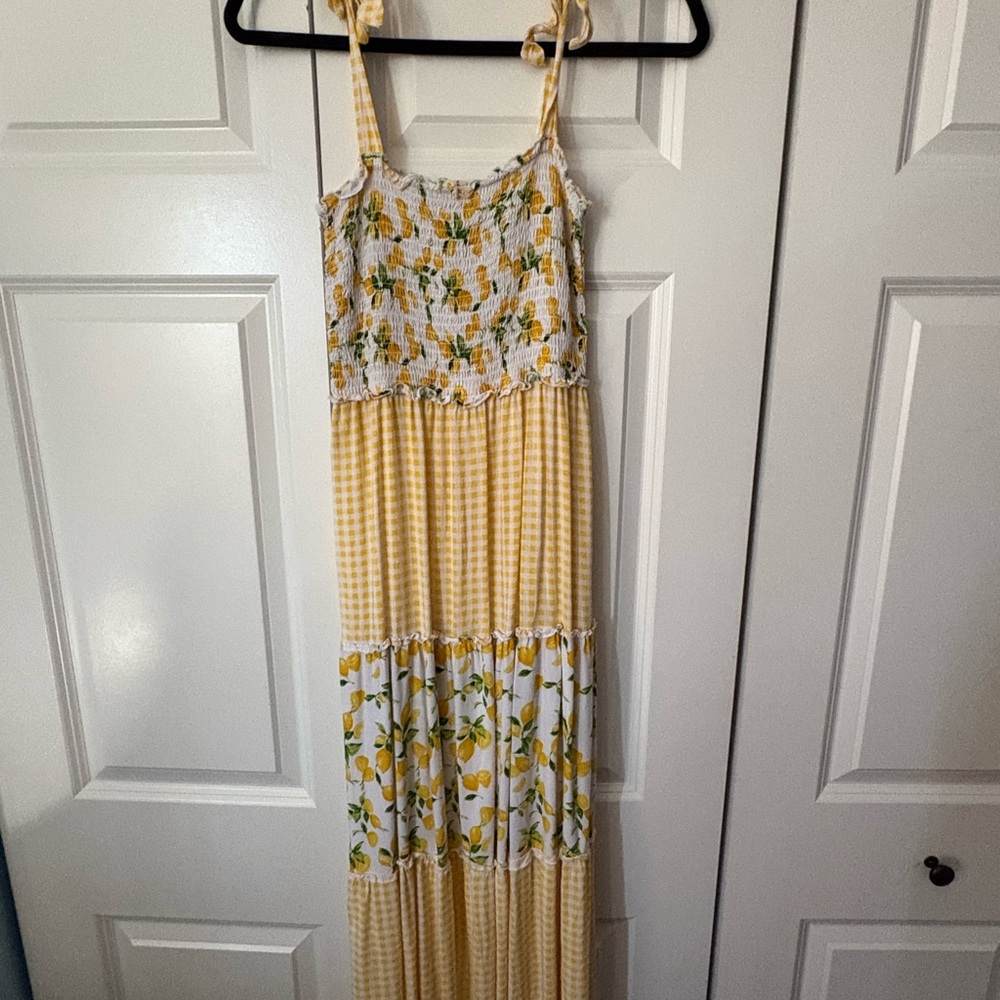 Yellow Lemon Tiered Sundress - Women's